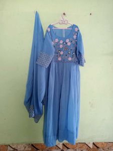 Teal Blue Colour Kurata,Bottom Wear And Dupatta Se