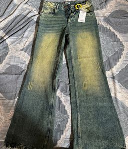 Retro Wash Wide Leg Jeans