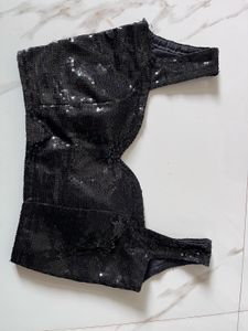 Sparkling Black Sequin Blouse