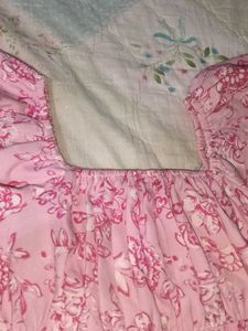 Pretty Pink Floral Square Neck Dress