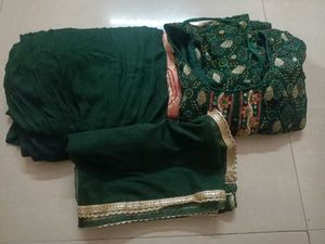 Beautiful Green Bandhani Print Lehenga Choli