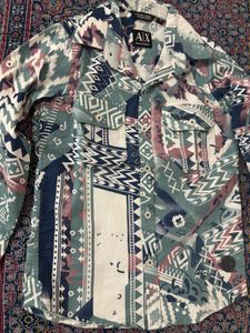 Kids Retro Print Button-Up Shirt