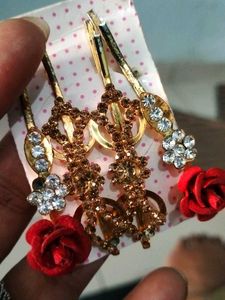 Diwali damaka 🎇 Jhumka Earrings with White Stone
