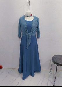 Elegant Maxi Dress with Shrug