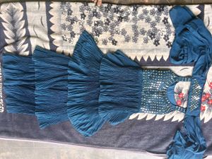 Stunning Teal Sequined one piece dress