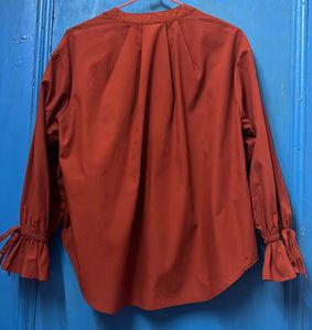 Embroidered Rust Orange Top