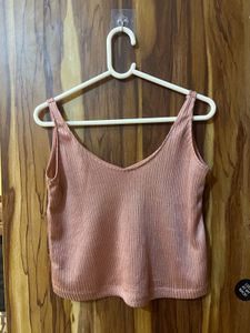 Ribbed V-Neck Crop Top