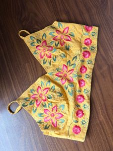 Embroidered Yellow crop top/Blouse