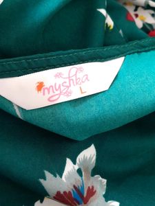 Green Floral Printed Dress (Women's)