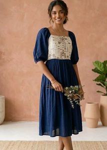 Stylish Blue Midi Dress