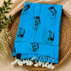 AutoRide Mul Cotton Saree 🛺💙