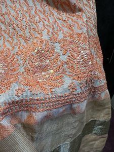 Adaah Chikankari Embroidered Embellishment Suit