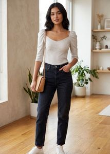 Stylish Light Grey 3/4 Sleeve Top