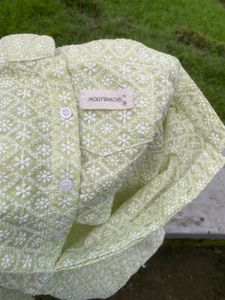 Fresh Mint Green Embroidered Short Kurta Set