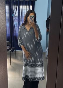 Grey Ikat Kurta