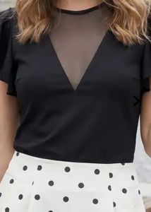 Chic Black V-Neck Top