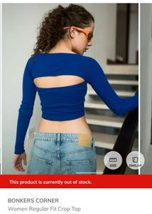 bonkers corner Blue Crop Top
