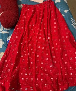 Red Ethnic Skirt