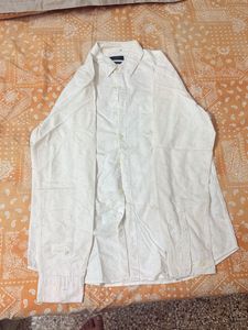 Men's White Short Sleeve Button-Up Shirt