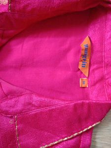 Vibrant Pink Kurta with Gold Print (size 36)