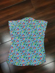 Blue Floral Print Shirt