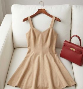 ♡ Cute Mini Tan fit &amp; flare dress ♡