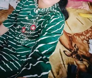 Elegant Green Kurta Set with handwork