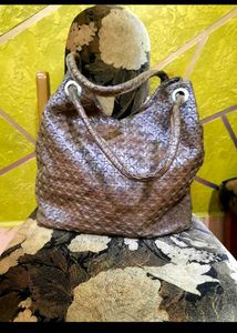 Stylish Brown Woven Shoulder Bag