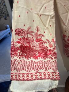 Cream &amp; Red Floral Co-ord set - SAUNDH