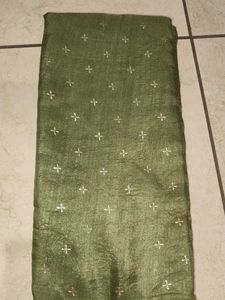 Elegant Green Embroidered Dress Material