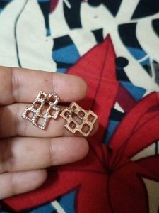 Geometric Square Stud gold plated