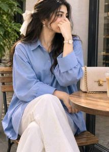 Korean Pintrest Premium Light Blue Button-Up Shirt
