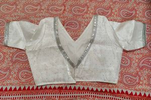 White Blouse with Silver Embellishments