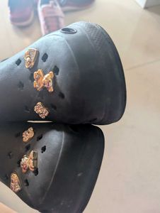 Cute Embellished Black Clogs