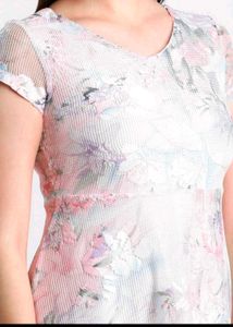 Chic Floral Lace Short Sleeve Dress