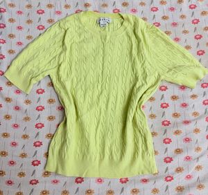 Lime Green Cable Knit Top