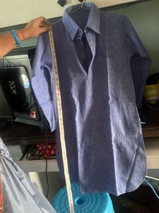 Men's Blue Cotton Kurta