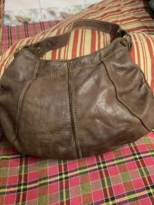 vintage  Brown pure Leather Hobo Bag
