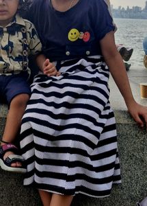 Striped Skirt with Smiley Top