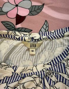 Floral Striped Bell Sleeve Top