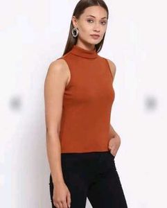 Solid Orange Sleeveless top