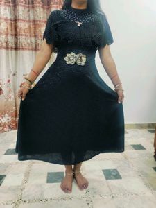 Elegant Black Cape Dress