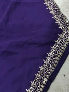 Elegant Purple Kurta Set with Mirror Work