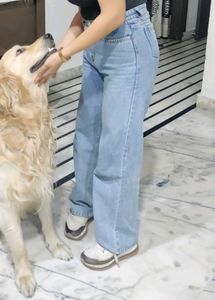 Casual Light Wash Wide Leg Jeans