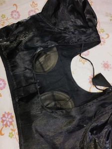 Black Satin Blouse