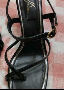 Elegant Black Heeled Sandals