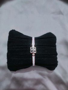 Tory Burch Brand,Anti Tarnish Stainless Steel Handcuffs With Black MOP And Ad Stone Work