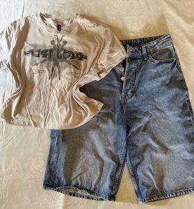 h&m top and demon jorts