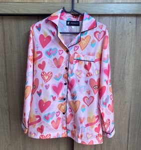 Lovely Pink Hearts Night Suit