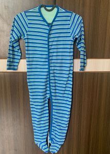 BabyHug Blue Striped Baby Sleepsuit with Footies